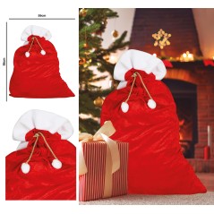 Saco regalos de papa noel rojo 60 x95 cm-El Informal