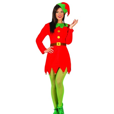 Disfraz elfa roja ayudante de santa talla L 42-44
