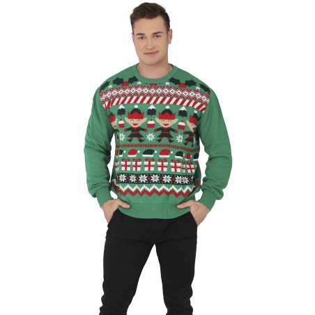 Jersey Navidad gracioso verde Elfo para hombre tallas-El Informal
