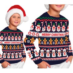 Jersey Navidad Muñeco de nieve infantil tallas-El Informal