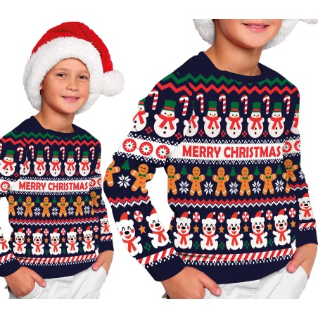 Jersey Navidad Muñeco de nieve infantil tallas-El Informal