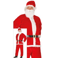 Disfraz Papa noel terciopelo extra talla M adulto-El Informal