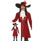 Disfraz de Capitan pirata rojo garfio para hombre tallas
