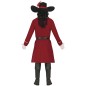 Disfraz de Capitan pirata rojo garfio para hombre tallas