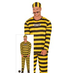 Disfraz prisionero preso rayas amarillo negro los Dalton.
