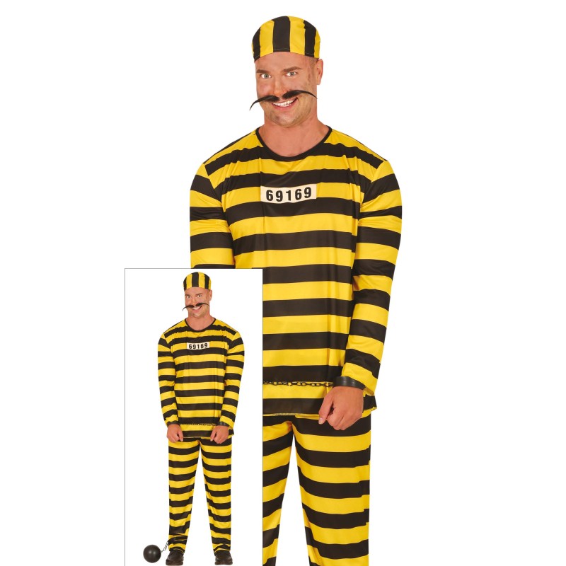 Disfraz prisionero preso amarillo negro los dalton Disfraz prisionero preso amarillo negro los dalton