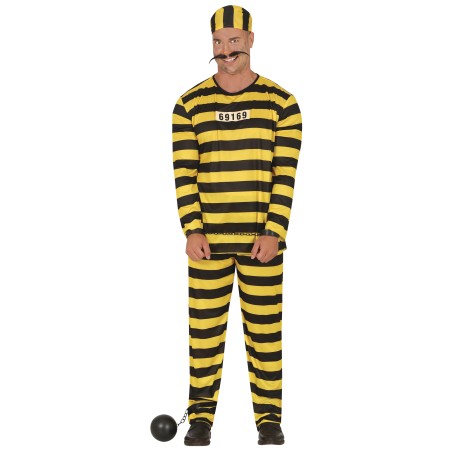 Disfraz prisionero preso amarillo negro los dalton