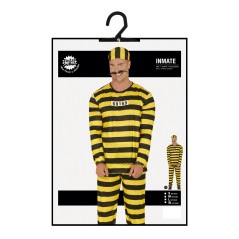 Disfraz prisionero preso rayas amarillo negro los Dalton.
