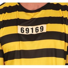Disfraz prisionero preso rayas amarillo negro los Dalton.