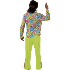 Disfraz hippie verde flower power hombre talla M 48-50 o L 52-54-El Informal
