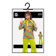 Disfraz hippie verde flower power hombre talla M 48-50 o L 52-54-El Informal