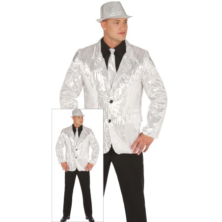 Americana lentejuelas plata para hombre talla m-El Informal Santander
