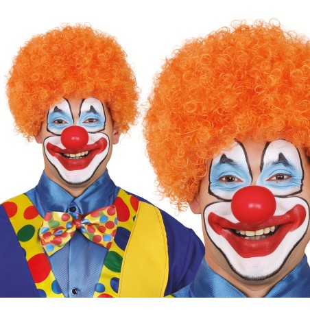 Peluca payaso naranja rizos barata-El Informal Santander
