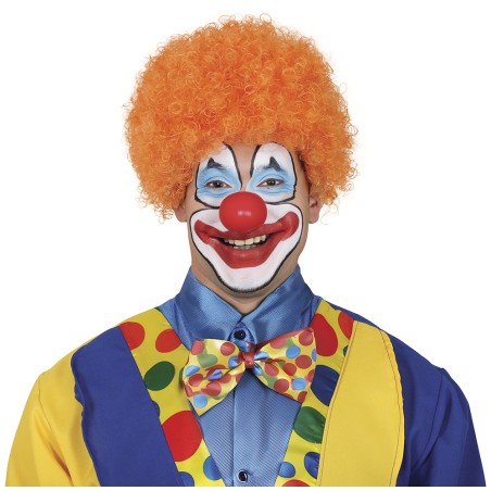 Peluca payaso naranja rizos barata