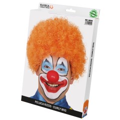Peluca payaso naranja rizos barata-El Informal Santander