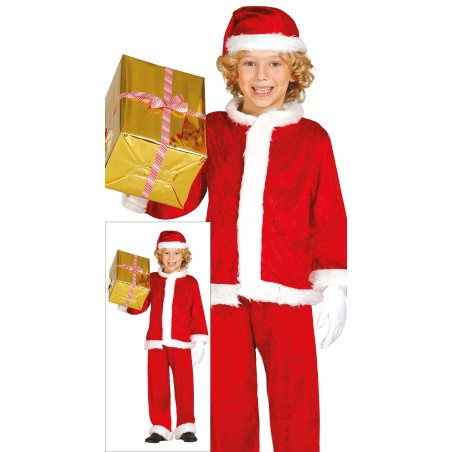 Disfraz papa noel infantil 5-6 o 7-9 años terciopelo luj-El Informal
