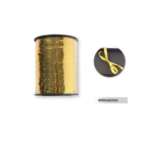 Rollo de lazo oro brillo para globos o decoraciones 400 metros 8433584578672 57867