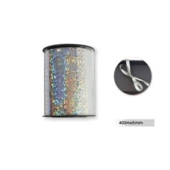 Rollo de lazo plata brillo para globos o decoraciones 400 metros 8433584578689 57868