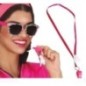 Silbato rosa con cordon