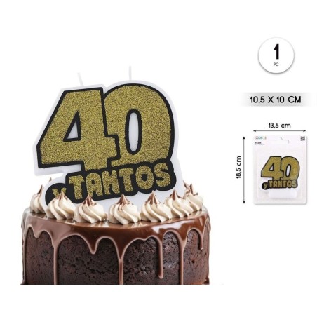Vela cumpleanos 40 y tantos 10 cm 8433584933341 93334