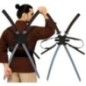 Espadas samurai 2 uds con soporte espalda