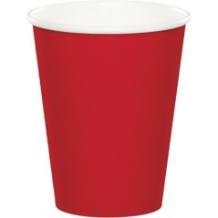 Vasos rojos 8 uds papel