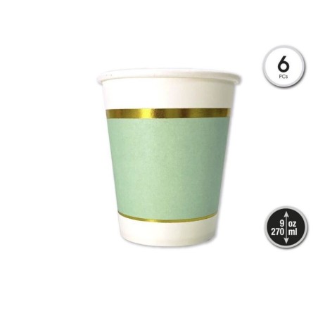 Vasos verde menta 6 uds