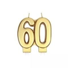 Vela 60 cumpleaños oro