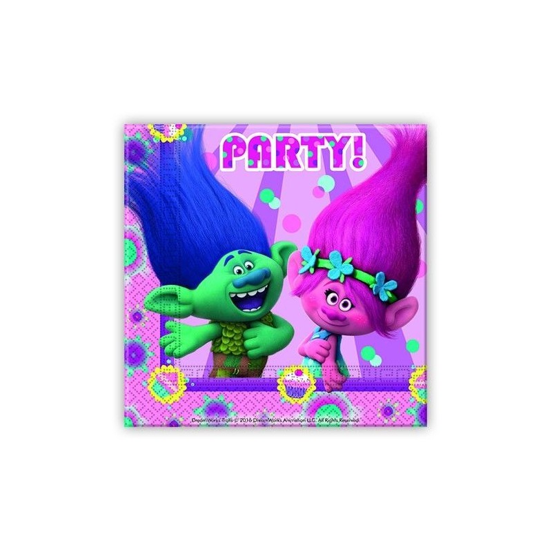 Servilletas trolls 33 x 33 cm 20 unidades Servilletas trolls 33 x 33 cm 20 unidades
