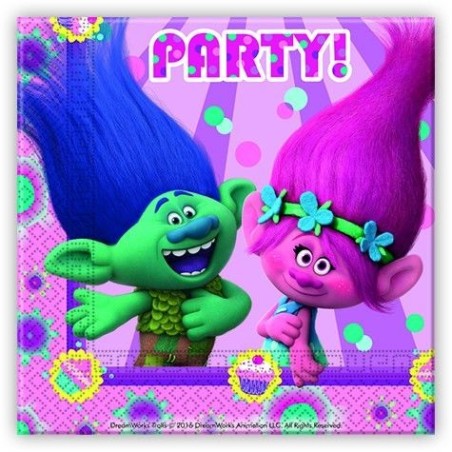 Servilletas trolls 33 x 33 cm 20 unidades 5201184870167 87016