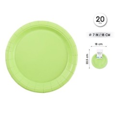 Platos Verde lima 20 uds 18  cm