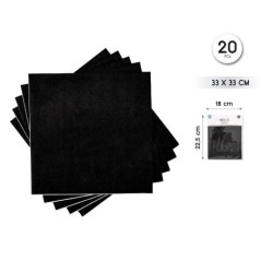 Servilletas Negro 20 uds 33 cm