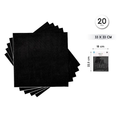 Servilletas Negro 20 uds 33 cm