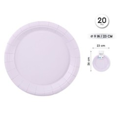 Platos Lila 20 uds 23 cm