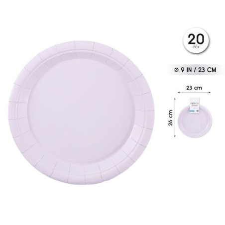 Platos Lila 20 uds 23 cm