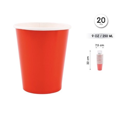Vasos Rojo 20 uds