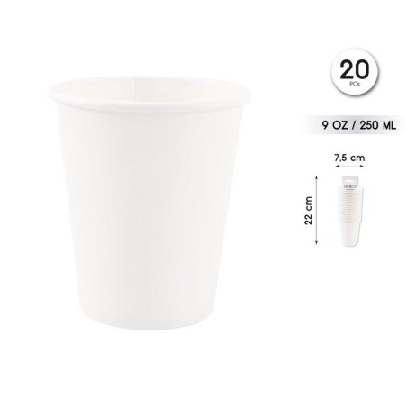 Vasos blancos 20 uds