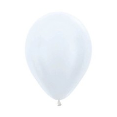 Globo blanco satin 30 cm r-12 latex 50 ud