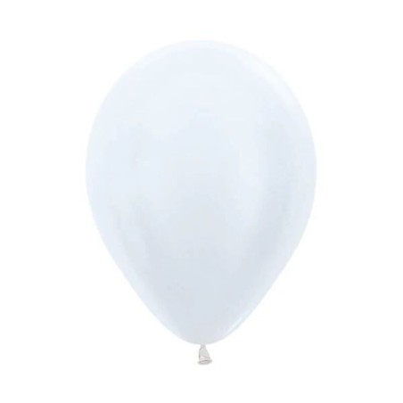 Globo blanco satin 30 cm r-12 latex 50 ud