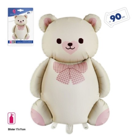 Globo osito oso beige 90x66 cm foil helio o aire