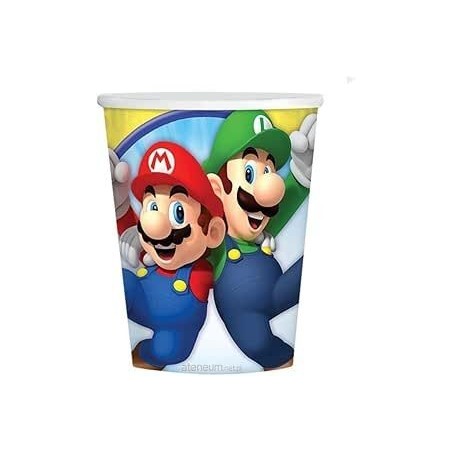 Vasos de super mario bros cumpleaños de 266 ml 8 unidades