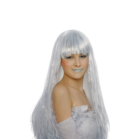 Peluca Drag Queen blanca y plata con flequillo 8435118218689 4526