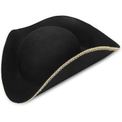 Tricornio pirata negro borde oro o plata 8422562961315 96131
