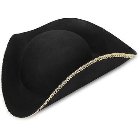 Tricornio pirata negro borde oro o plata 8422562961315 96131
