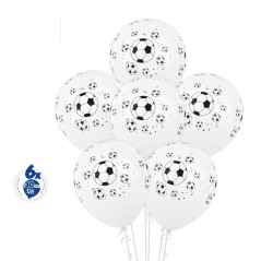 Globos balones de futbol latex 6 uds 30 cm 8447196124158 12415