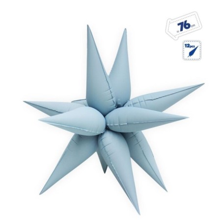 Globos estrella 3D azul mate 76 cm 8447196175792 17579