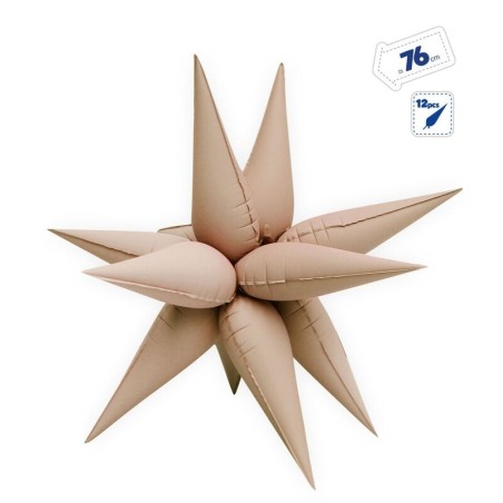 Globos estrella 3D beige mate 76 cm 8447196175822 17582