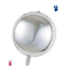 Globo foil bola 4D plata metalizado 63x29 cm 8447196178175 17817