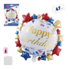 Globo cumpleanos estrellas blanco 67 cm helio o aire 8435127171258 17125