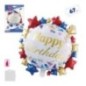 Globo cumpleaños estrellas blanco 67 cm helio o aire
